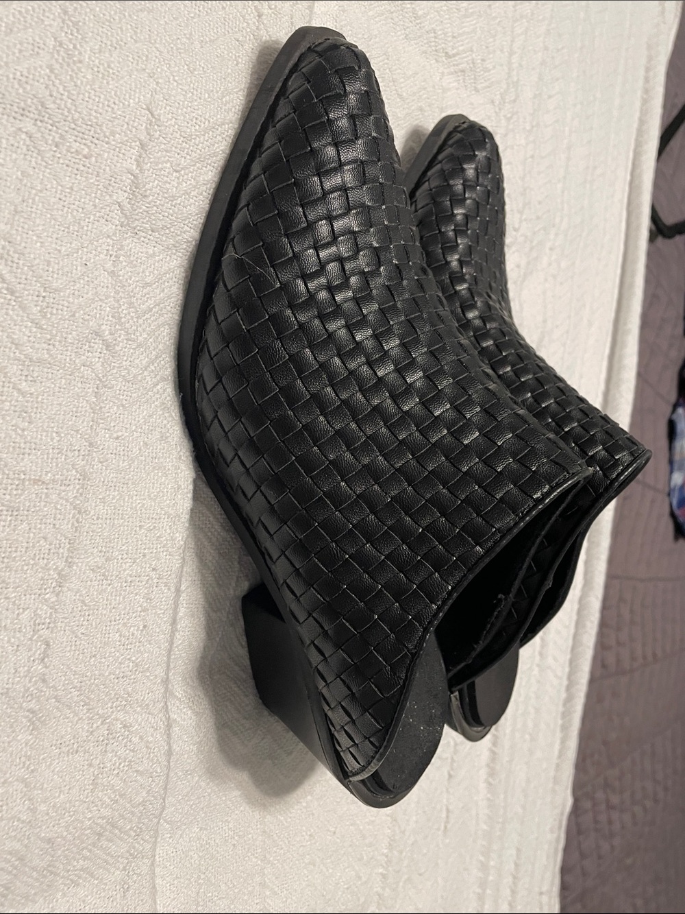 Corkys Black Woven Slip-On Mules